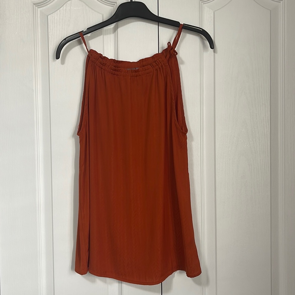 B. YOUNG burnt orange byiris bow top, size 36